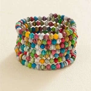 Noonday Collection Dainty Statement Colorful Paper Bead Bracelet